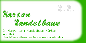 marton mandelbaum business card