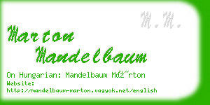 marton mandelbaum business card